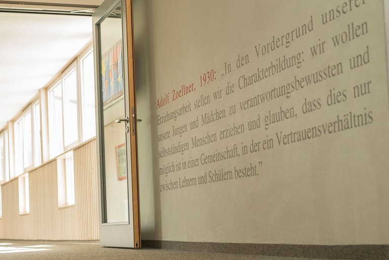 Quote from Adolf Zoellner on the wall